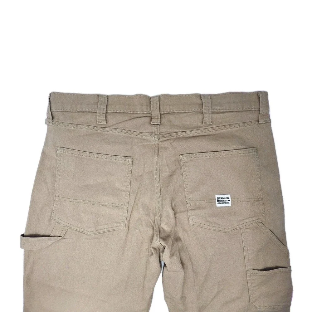 Levi Strauss Signature 40x30 Mens Cotton Carpenter Jeans American Khaki Straight